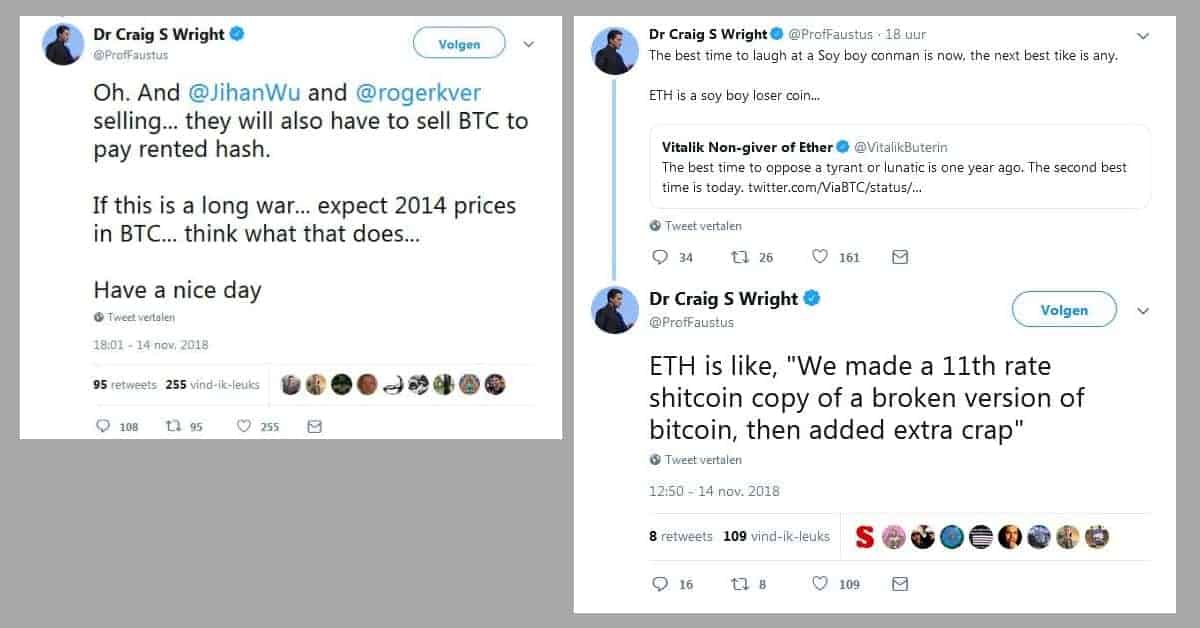 Craig Wright bedreigt cryptokoersen