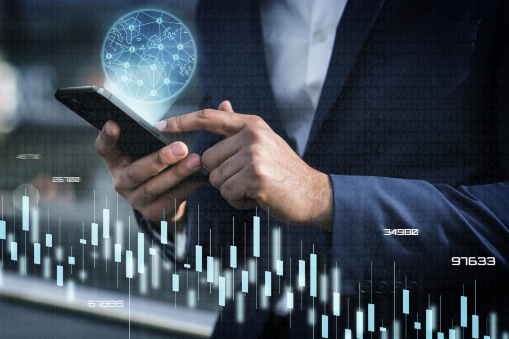 holding smartphone